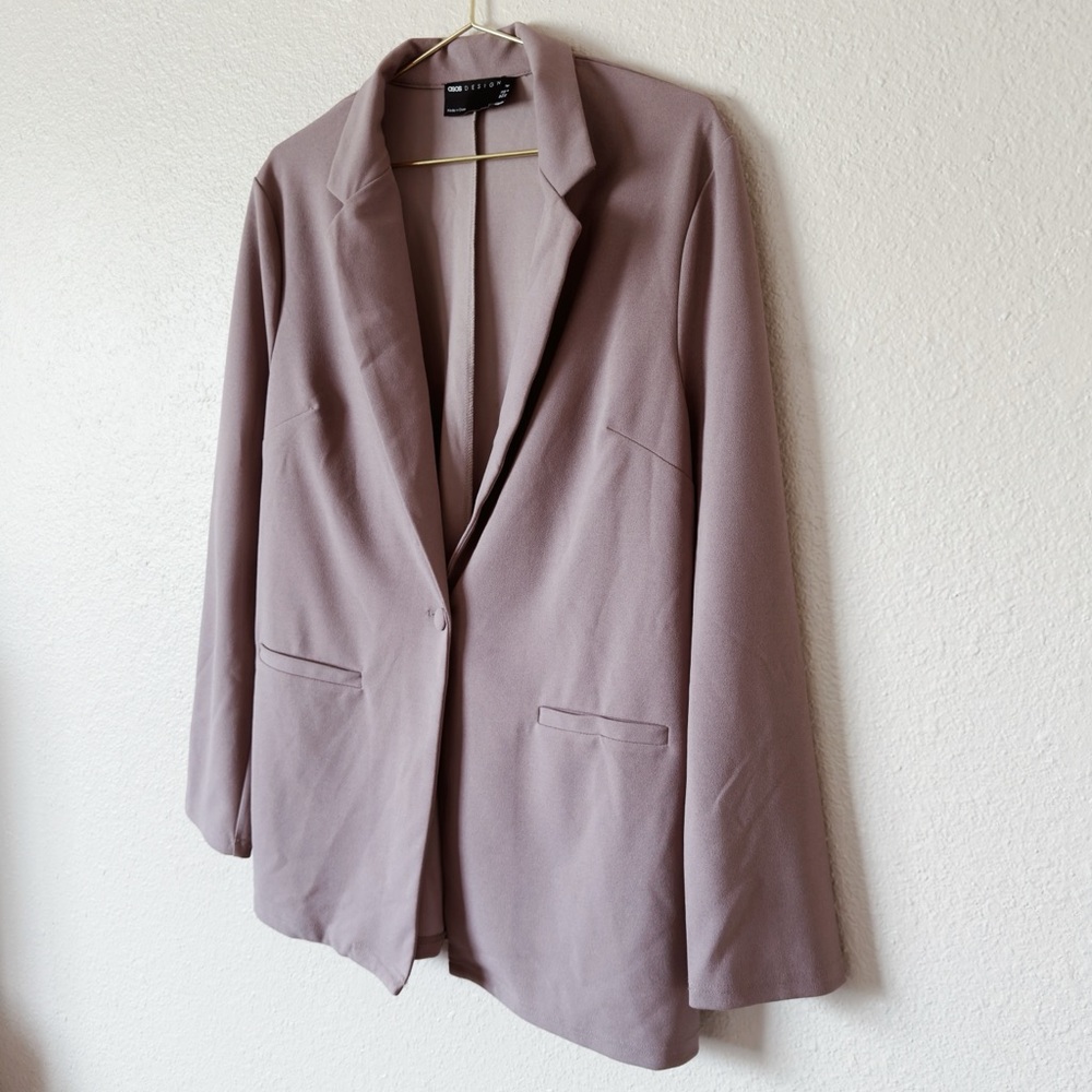 ASOS DESIGN Tall Jersey Slouchy Suit Blazer in Mink size US 6